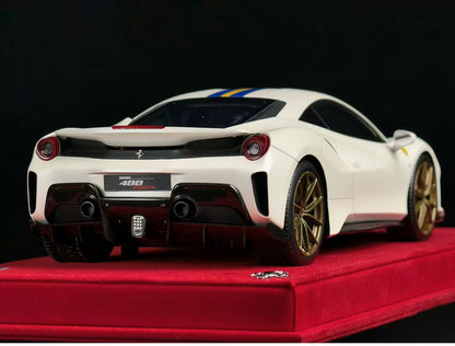 MR 1/18 Ferrari 488 Pista Pearl White Limited Resin Model