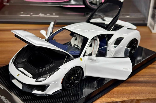 DM PRO 1/18 Ferrari 488 Pista Fully Open Resin White Model