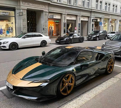 BBR 1/18 Ferrari SF90 Spider Bespoke Metallic Green Gold Flake Limited 15
