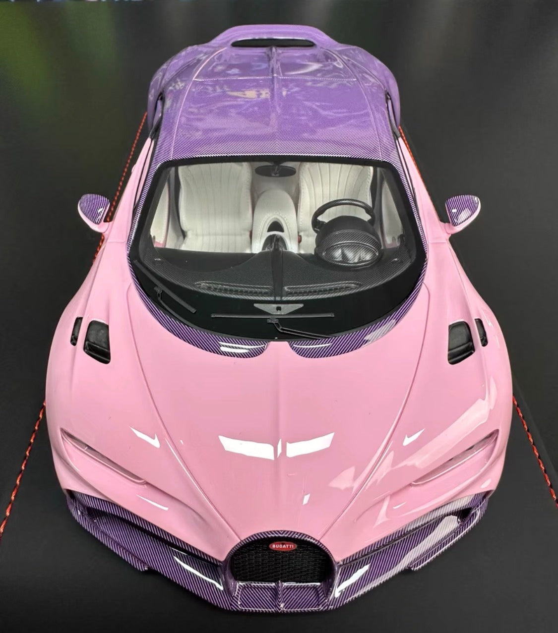 BBA Model 1/18 Bugatti Chiron Profilee Pink Carbon Resin Model Limited Edition