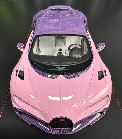 BBA Model 1/18 Bugatti Chiron Profilee Pink Carbon Resin Model Limited Edition