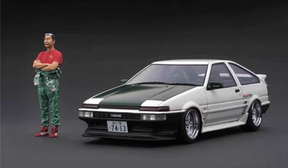 Ignition Model 1/18 Toyota Sprinter Trueno AE86 3 Door TK-Street Version with Keiichi Tsuchiya Figurine IG1296