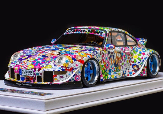 VIP 1/18 Porsche RWB993 Sunflower Resin Model Car with Display Case