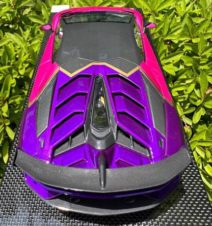 Dino Model Lamborghini Aventador SVJ Pink Chrome 1/18 Resin Model