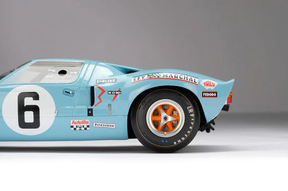 Amalgam 1/18 Ford GT40 1969 Le Mans Winner No.6 Gulf Livery Resin Model