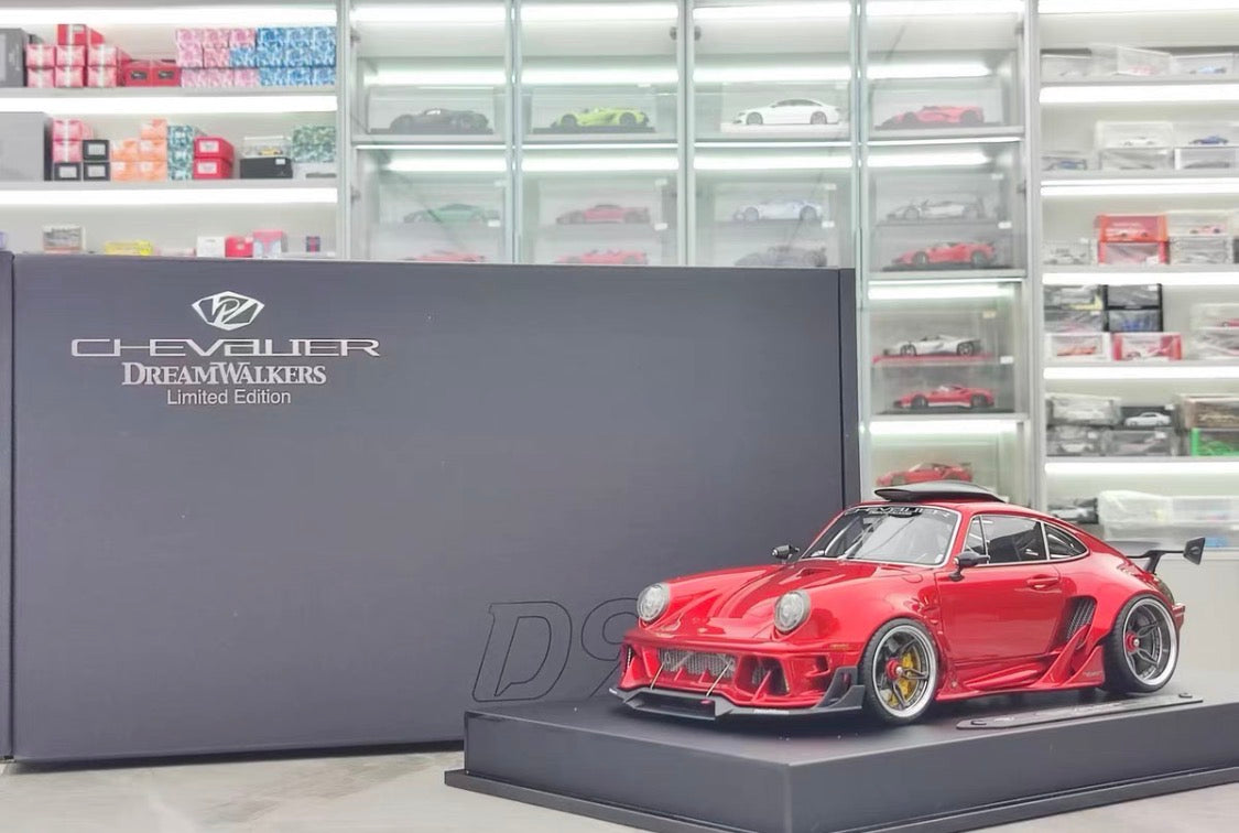 Dreamwalkers 1/18 Porsche 911 CHEVALIER D995 Flame Red Resin Model