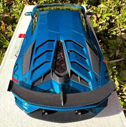 Make Up Lamborghini Aventador SVJ Blue Metallic 1/18 Resin Model