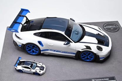 TP 1/18 & 1/64 Porsche 911 GT3 RS Sonderwunsch Twin Set – White Blue