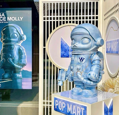 Pop Mart Mega Space Molly 1000% Pure Blue Ceramic Edition