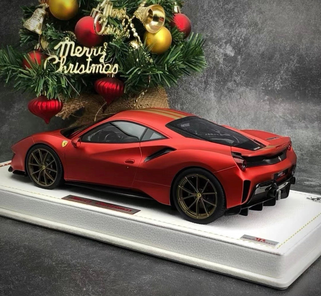 MR Collection 1/18 Ferrari 488 Pista Christmas Edition Red Limited 39