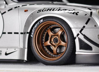 FuelMe Porsche 911 RWB 993 Silver Pig Edition 1/18 Resin Model