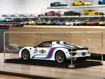 HH Model 1:8 Porsche 918 Spyder Martini Racing Livery Resin Model with Display Case