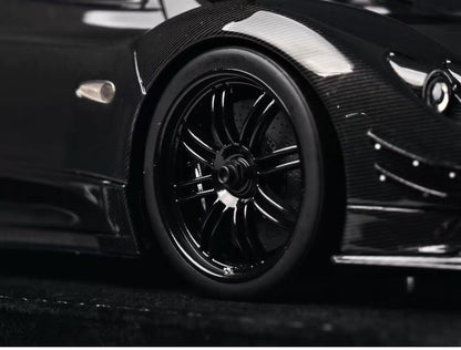 HH Model 1/18 Pagani Zonda Cinque Full Carbon Black Resin Model