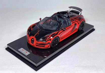HH 1/18 Bugatti Veyron Resin Model Ceramic Red & Black