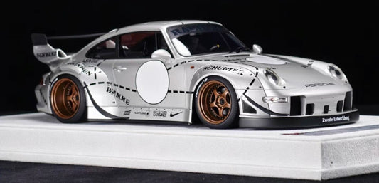 FuelMe Porsche 911 RWB 993 Silver Pig Edition 1/18 Resin Model
