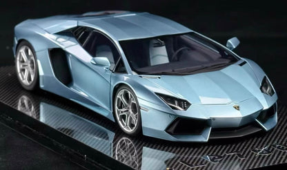 MCM Model 1/18 Lamborghini Aventador LP700 Ice Blue Full Opening Resin Model