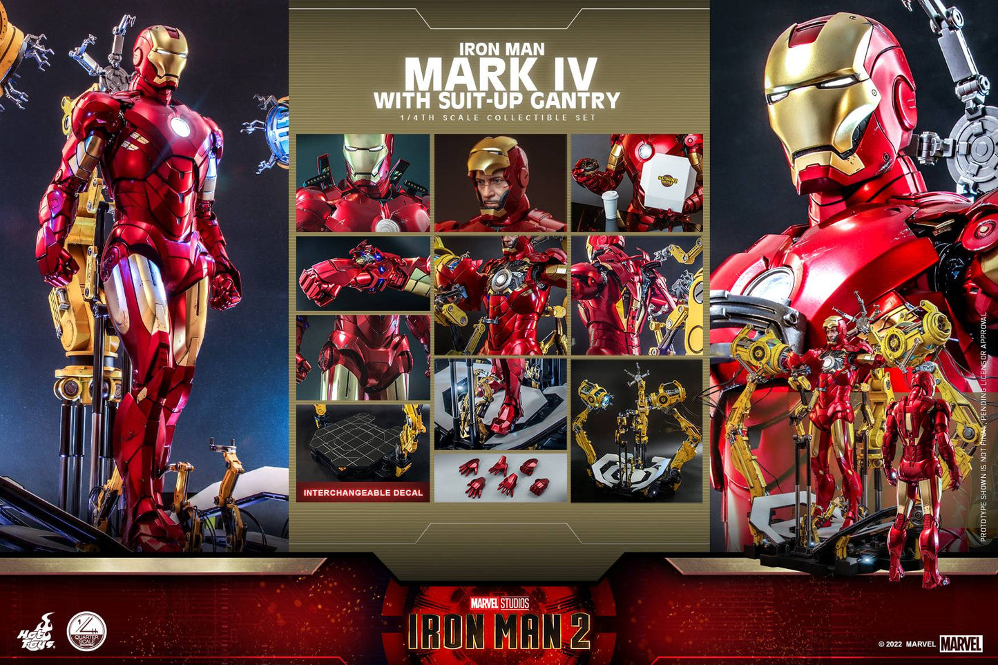 Hot Toys 1/4 Iron Man Mark IV with Suit-Up Gantry Collectible Set QS021