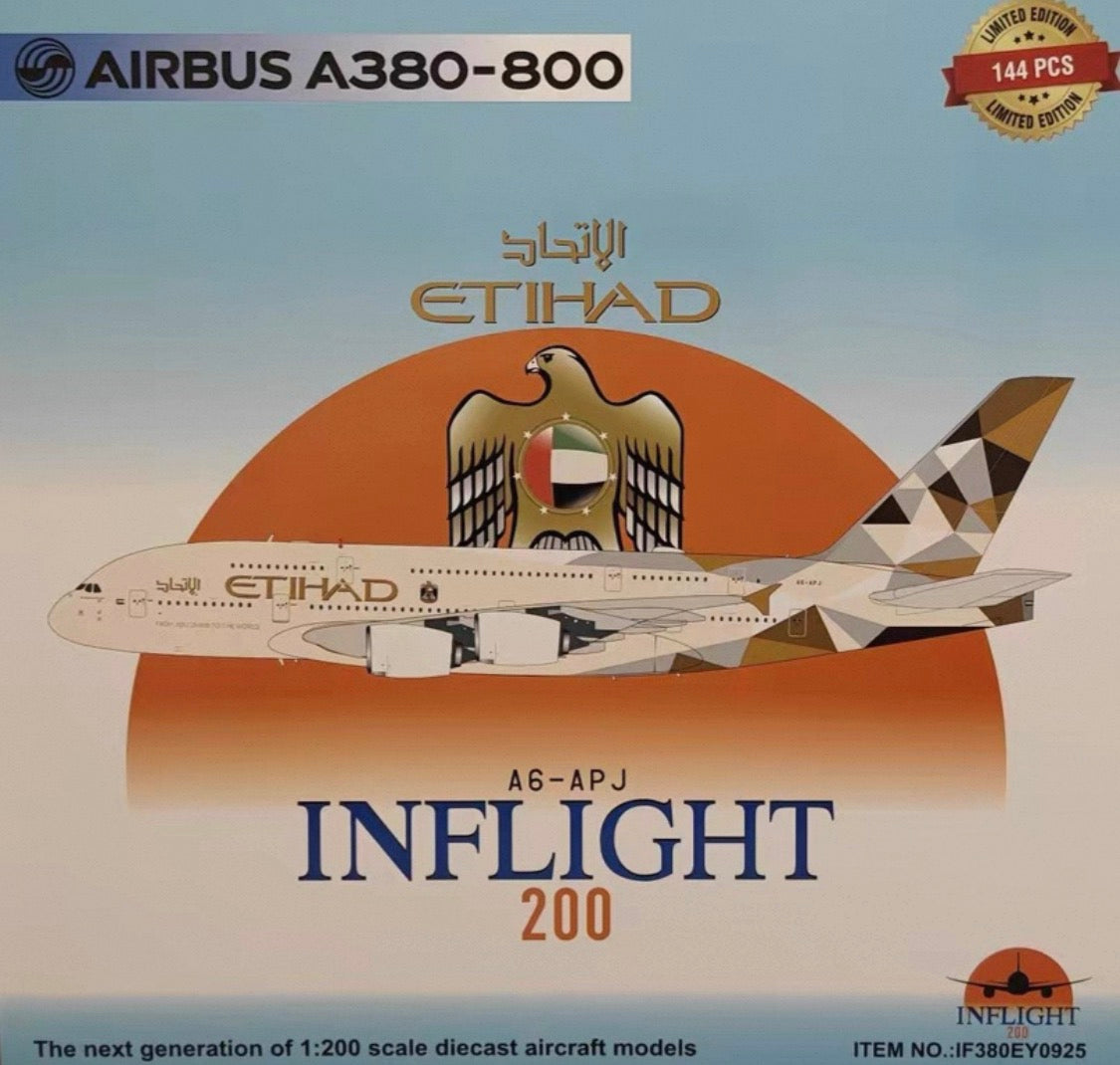Inflight200 1/200 Etihad Airways Airbus A380-800 A6-APJ Limited Edition Diecast Model