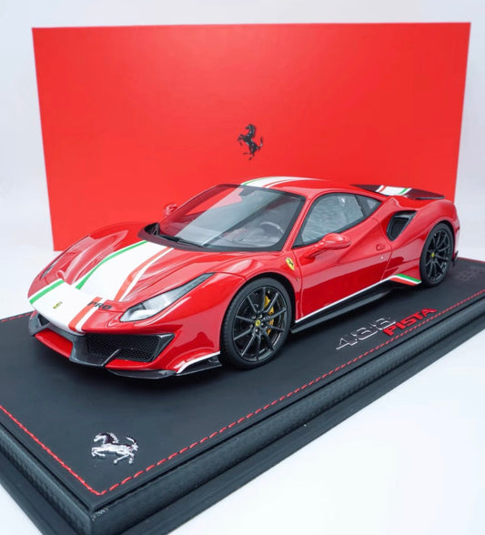 BBR 1/18 Ferrari 488 Pista Rosso Corsa Tricolore Limited Edition