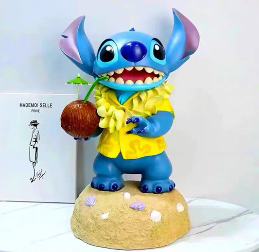 Disney x Chaowan Studio 66cm Stitch Coconut Beach Resin Sculpture Figure｜Ships from China