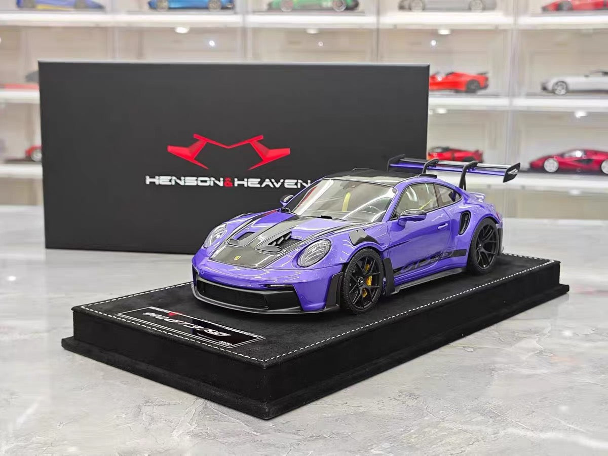 H&H 1/18 Porsche 911 992 GT3 RS Purple Resin Model