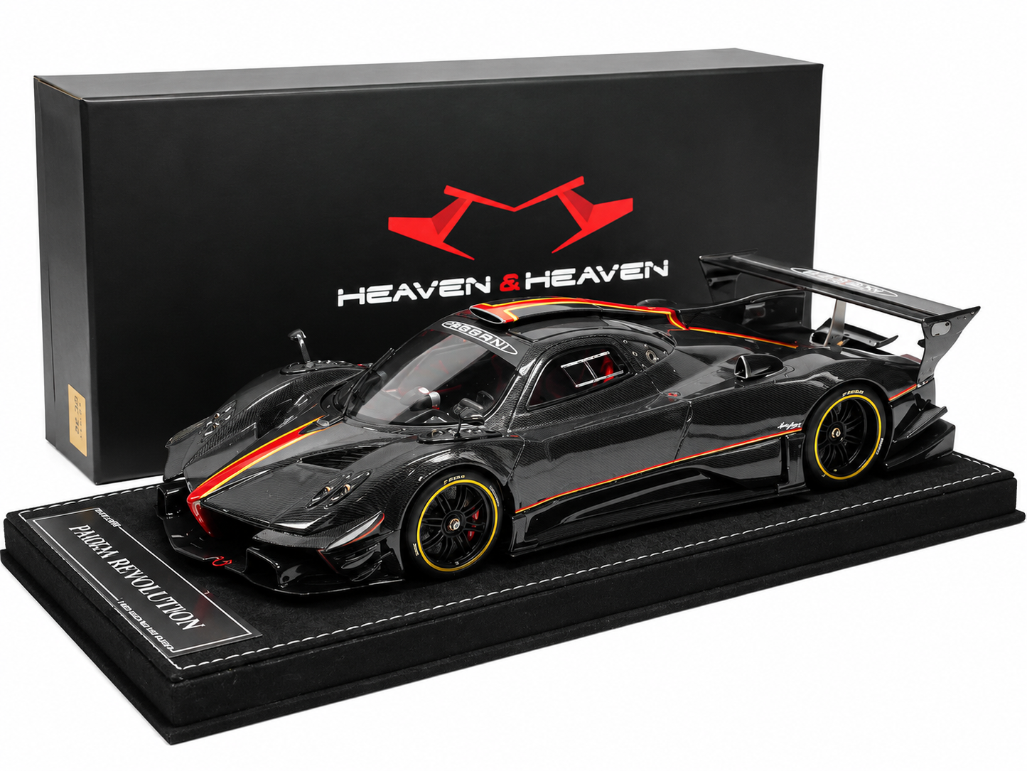 HH 1/18 Pagani Zonda R Black Carbon Red Stripe Limited 30