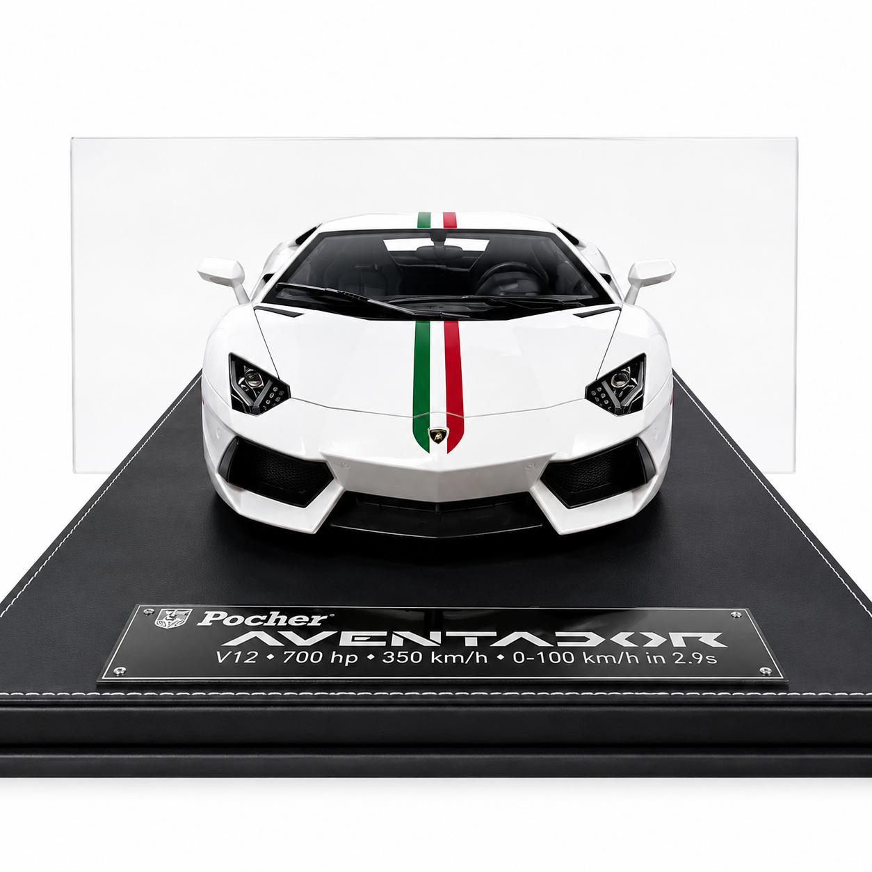 Pocher 1/8 Lamborghini Aventador LP700-4 White Fully Opening Diecast Model