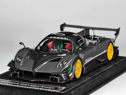 HH 1/18 Pagani Zonda R & Zonda Revolucion Grey Black Carbon Resin Model