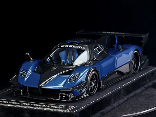 HH 1/18 Pagani Zonda R & Zonda Revolucion Blue Black Carbon Resin Model