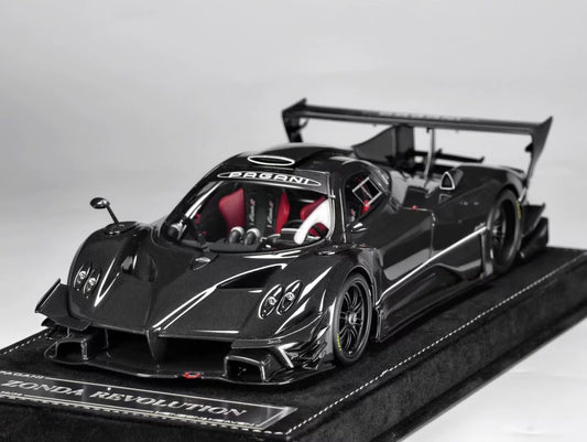 HH 1/18 Pagani Zonda R & Zonda Revolucion Full Carbon Black Resin Model