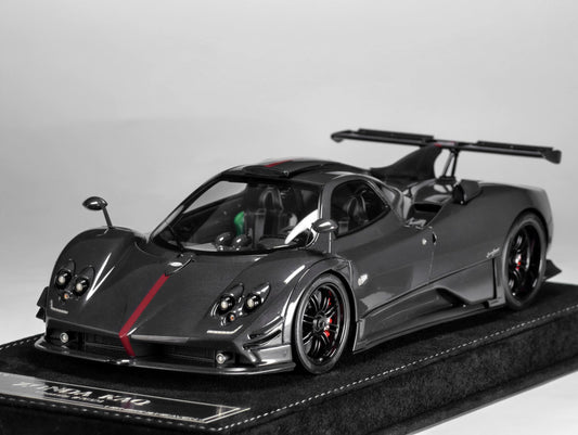 HH Model 1/18 Pagani Zonda Hardtop Special Edition Resin Model Carbon Black with Red Stripe