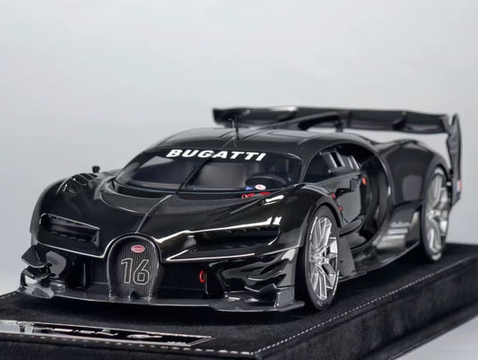HH Model 1/18 Bugatti Vision Gran Turismo Diamond Black Carbon Fiber Resin Model