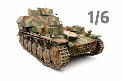 1/6 WWII German Panzer II Chassis 20mm Self-Propelled Anti-Aircraft Gun Display Model