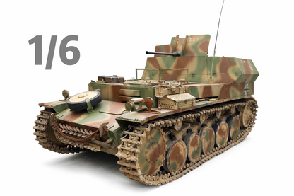 1/6 WWII German Panzer II Chassis 20mm Self-Propelled Anti-Aircraft Gun Display Model