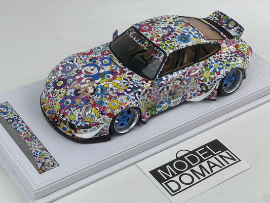 VIP 1/18 Porsche RWB993 Sunflower Resin Model Car with Display Case
