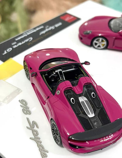 MAKE UP Taiwan Exclusive 1/43 Porsche 918 & Carrera GT Ruby Stone Set