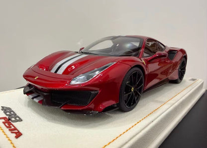 MR Collection 1/18 Ferrari 488 Pista Rosso Corsa Stripe Limited 20 Pcs