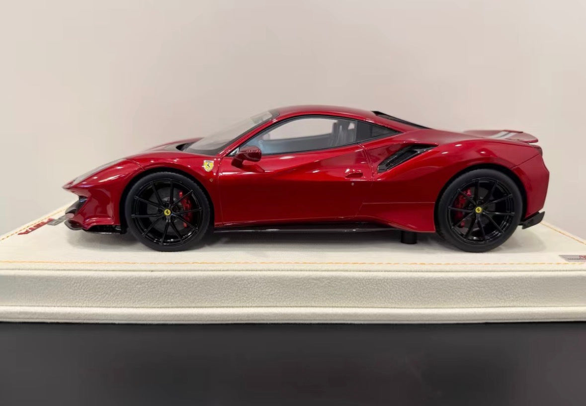 MR Collection 1/18 Ferrari 488 Pista Rosso Corsa Stripe Limited 20 Pcs
