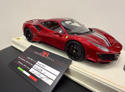 MR Collection 1/18 Ferrari 488 Pista Rosso Corsa Stripe Limited 20 Pcs