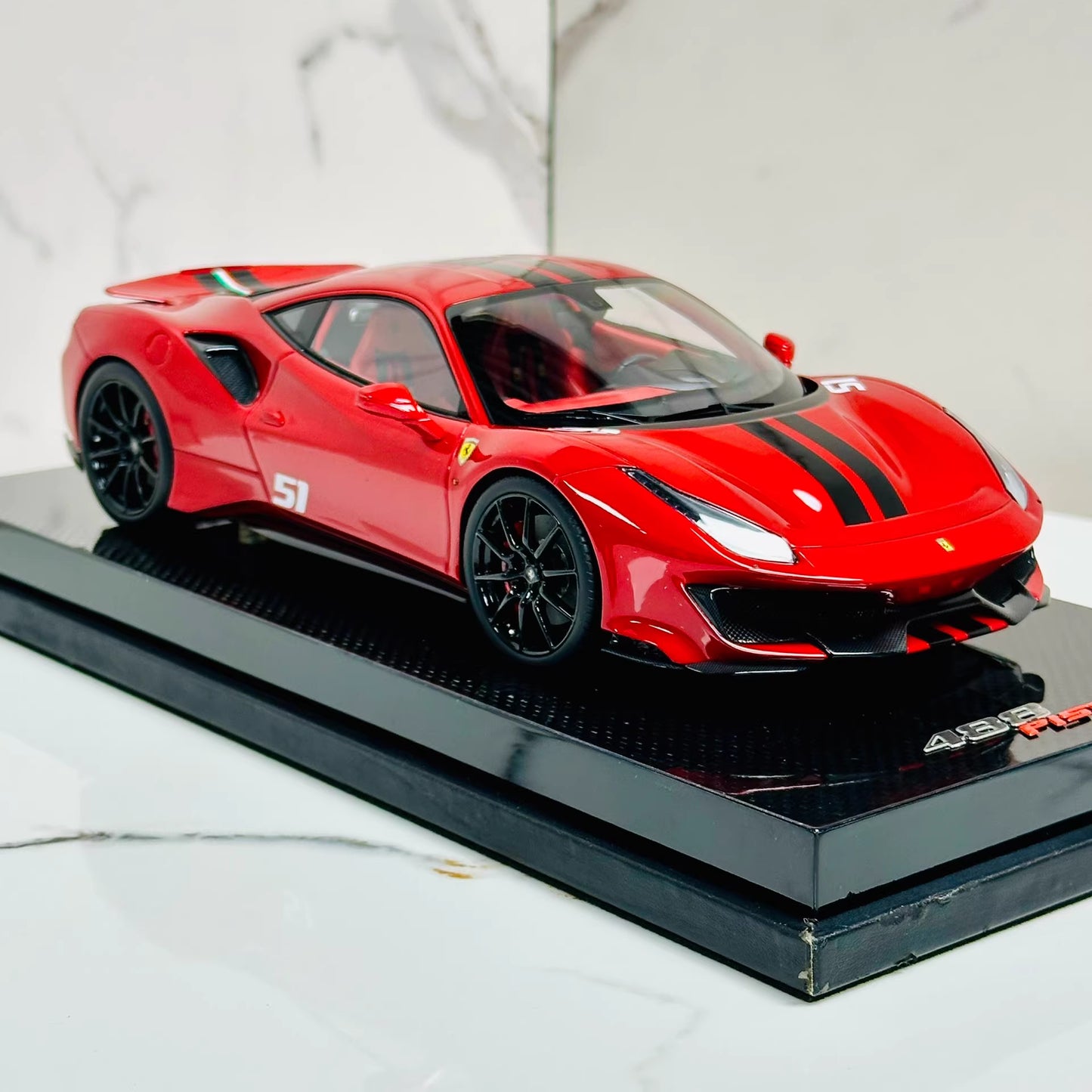 MR Collection 1/18 Ferrari 488 Pista One-Off Resin Model #51 Red Livery