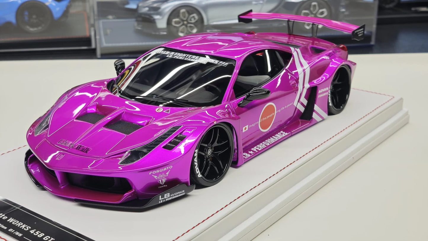 IVY 1/18 Ferrari 458 LBWK 458GT Resin Model – Battle Purple (Limited 66)