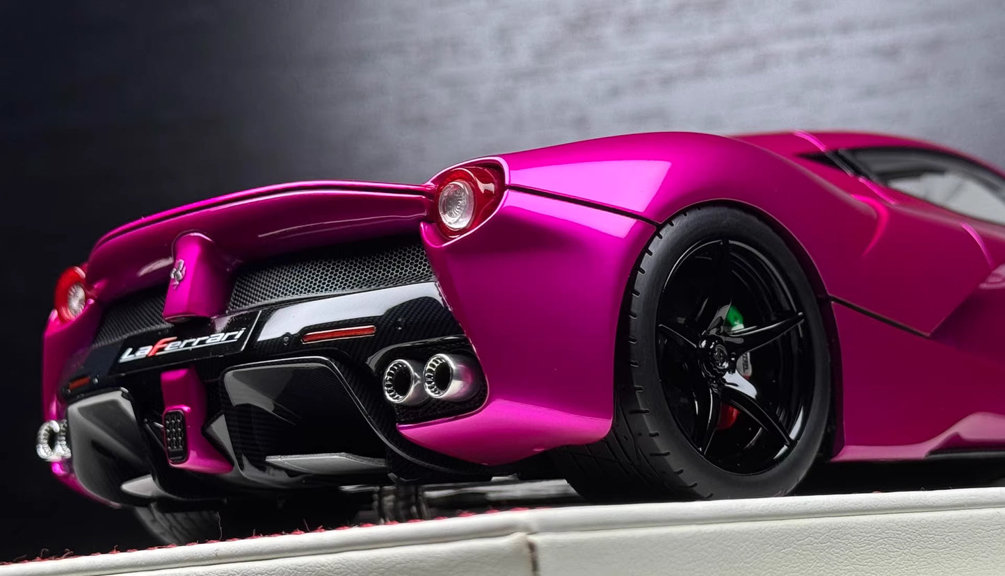 Davis & Giovanni 1/18 Ferrari LaFerrari Chrome Flash Pink Resin Model Limited 3