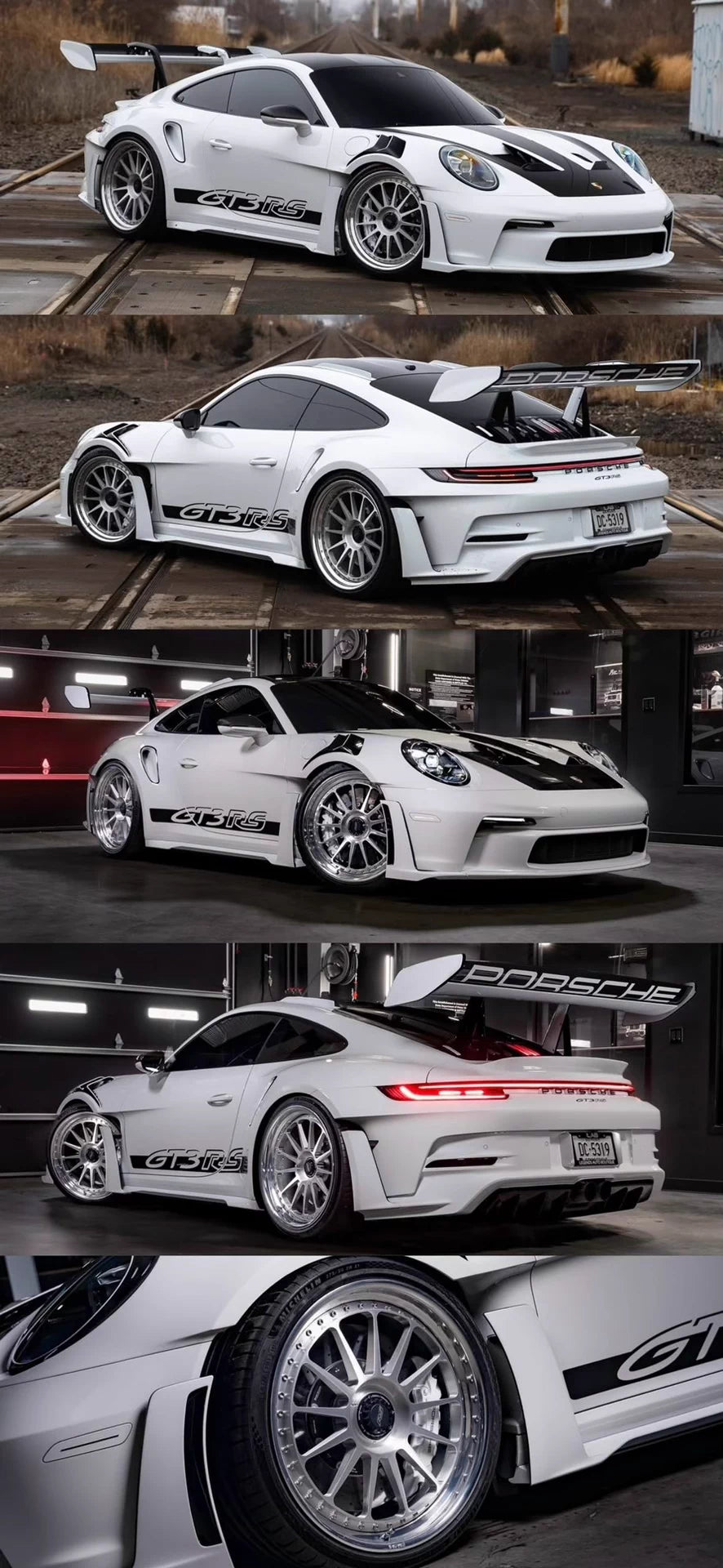 Davis & Giovanni 1/18 Porsche 911 GT3 RS 992.1 Polar White Weissach Silver Wheels Limited 10 pcs