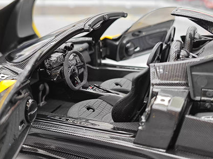 Almost Real 1/18 Pagani Zonda Cinque Yellow Carbon Diecast Model