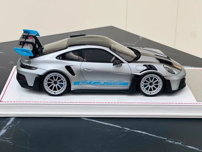 Davis & Giovanni 1/18 Porsche 911 GT3 RS 992.1 Matte GT Silver Blue Limited 12 pcs