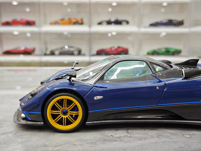 Almost Real 1/18 Pagani Zonda Tricolore Blue Carbon Diecast Model