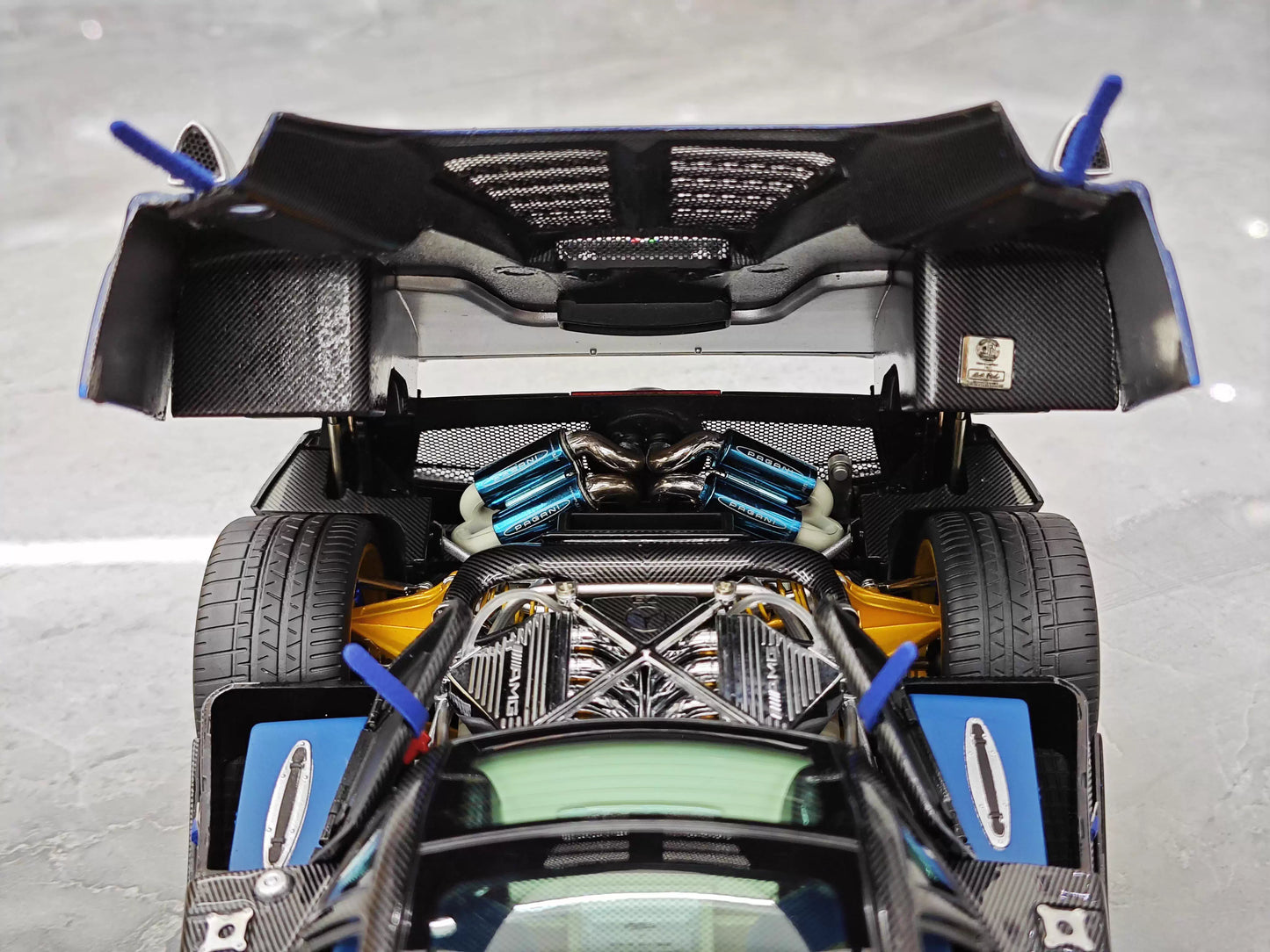 Almost Real 1/18 Pagani Zonda Tricolore Blue Carbon Diecast Model