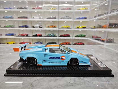 VIP 1/18 Lamborghini Countach LB Widebody Gulf Livery Resin Model with Display Case