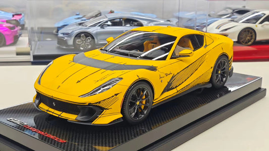 MR 1/18 Ferrari 812 Competizione Resin Model – Yellow Sketch “Art Car” (Limited 99) FE033SE