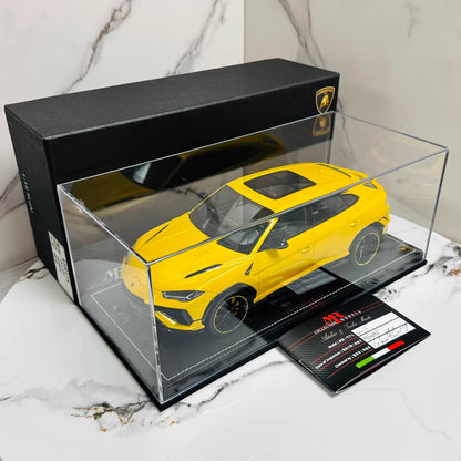 MR Collection 1/18 Lamborghini Urus S Yellow Sunroof One-Off Resin Model 01/01